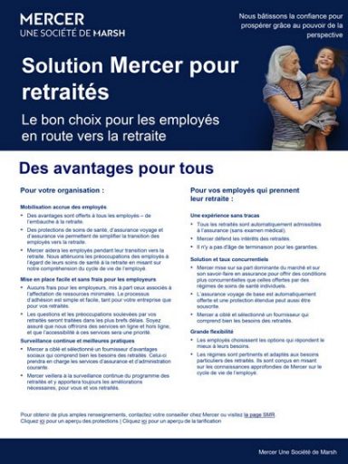 Solution Mercer pour retraités