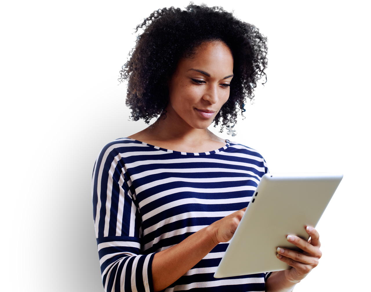 Femme utilisant une tablette