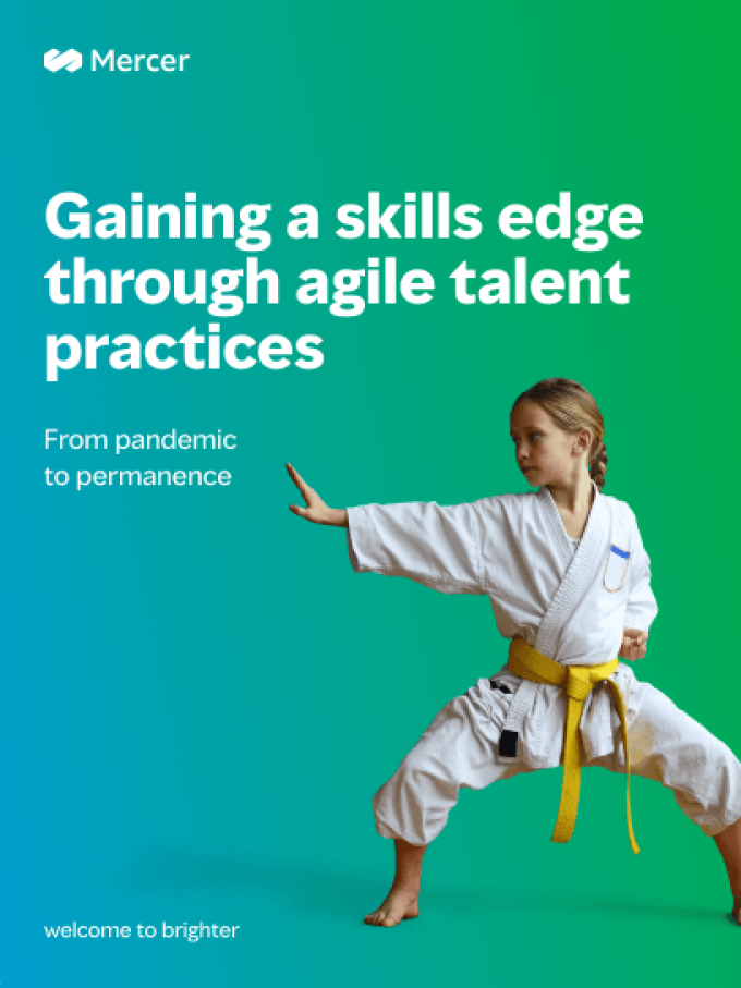 Cover for report Gaining a skills edge through agile talent practices: From pandemic to permanence
