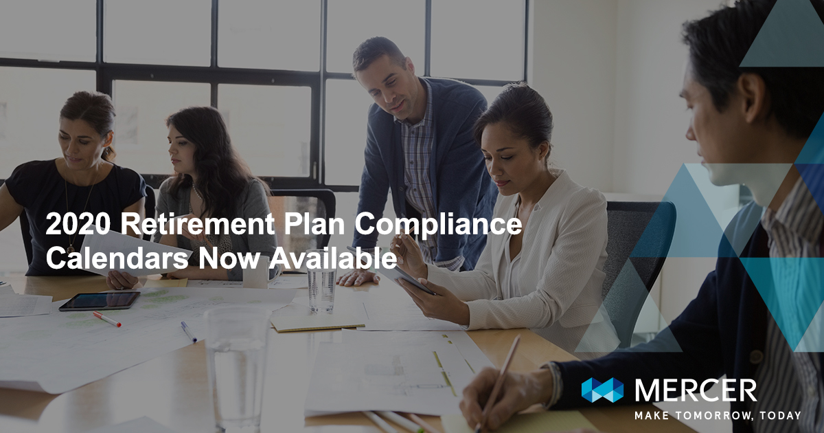 2022 retirement plan compliance calendars now available Mercer