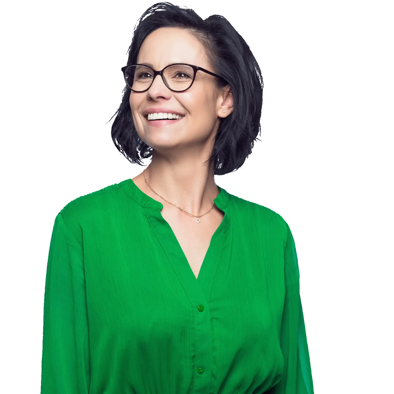 Frankfurter Skyline beim Sonnenuntergang mit Blick auf den Main