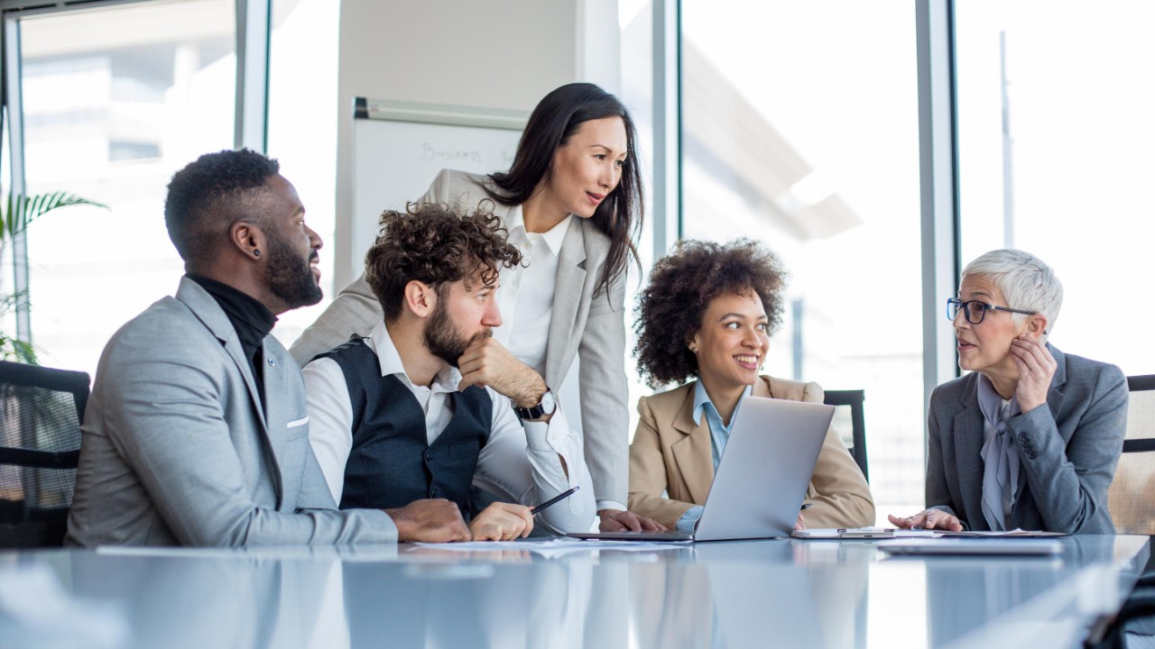 Workers in a meeting