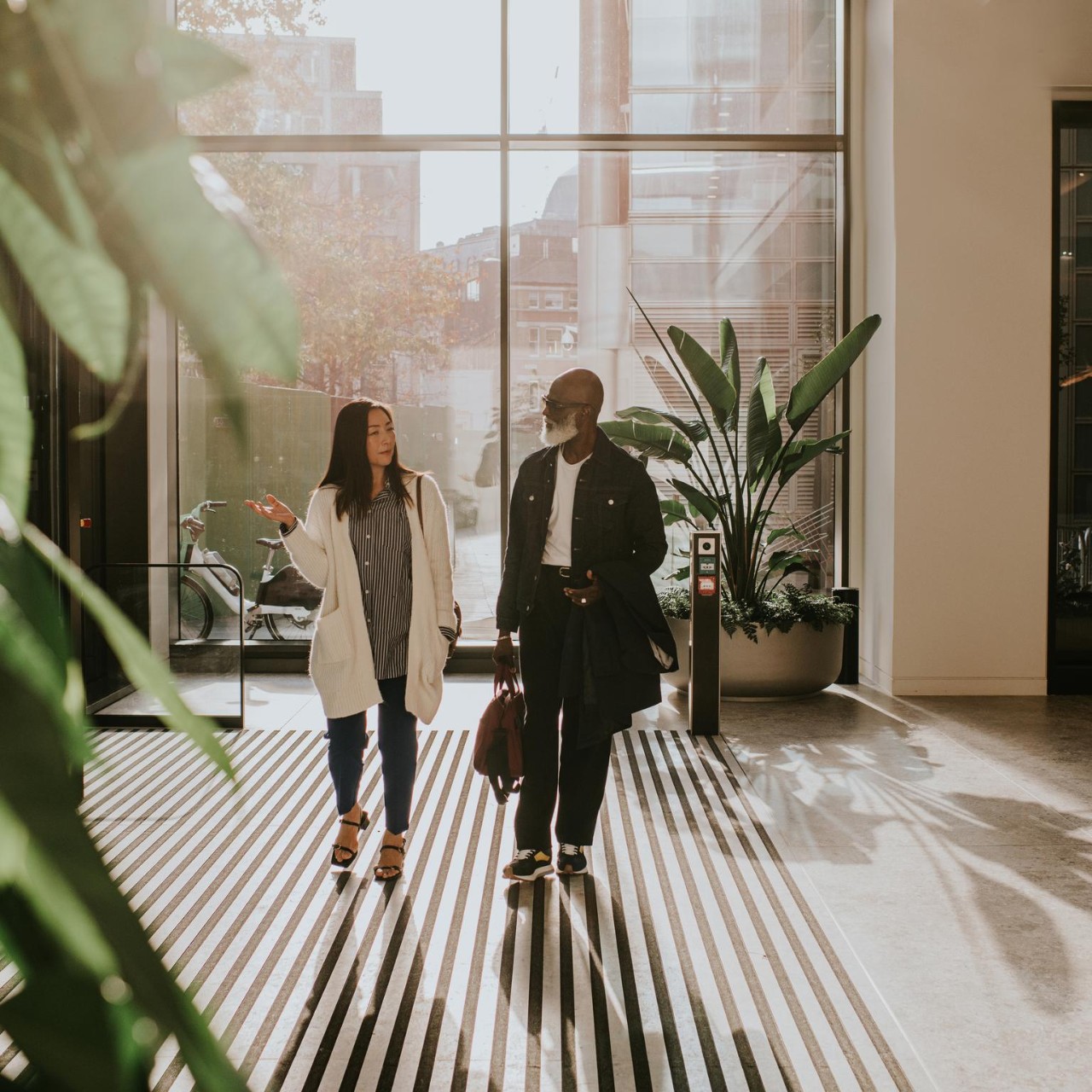 Two persons entering office