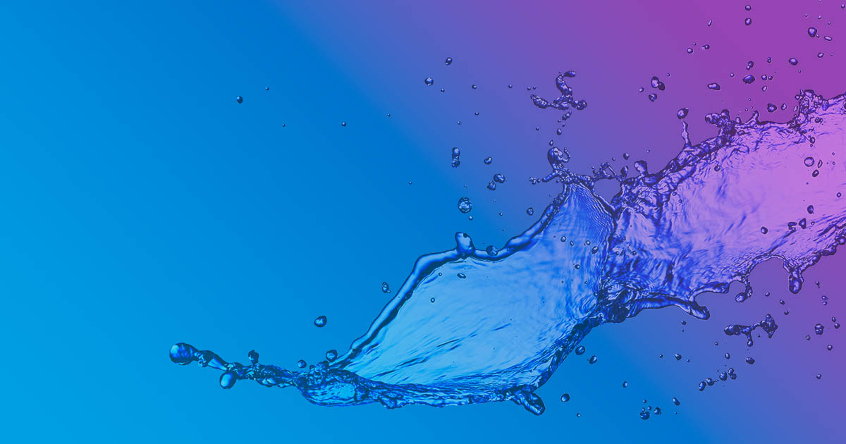 Water on gradient blue-to-purple background 1200x630