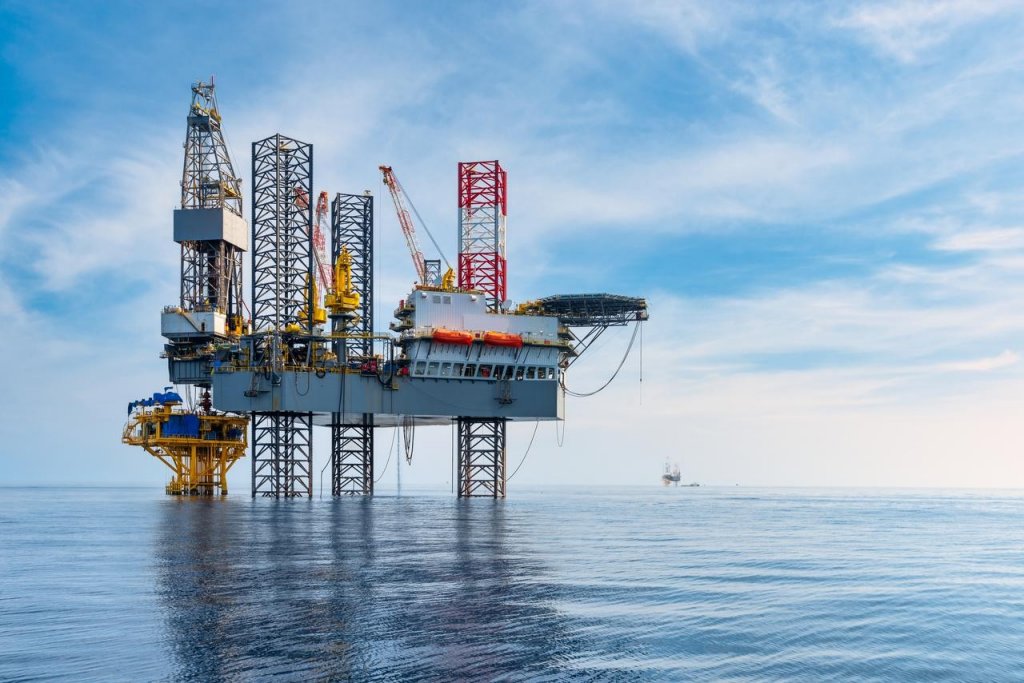 floating oil production platform in the water