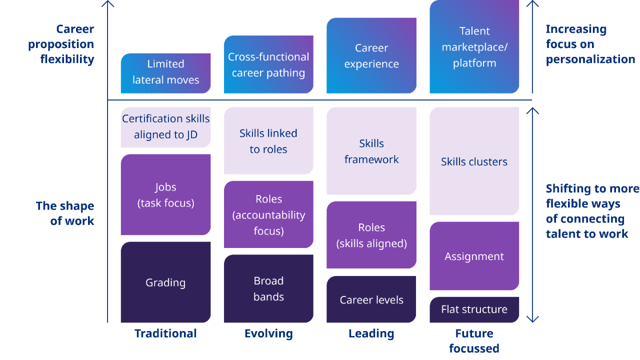 Skills-based talent practices continuum