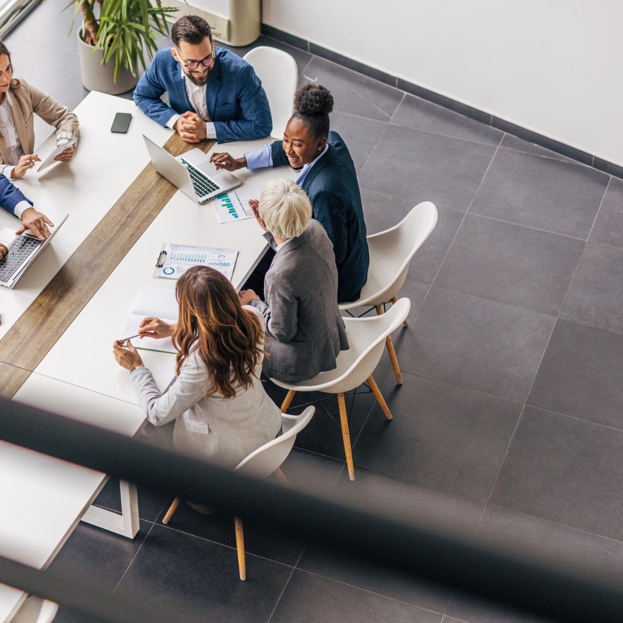 Business people having discussion standing in the office