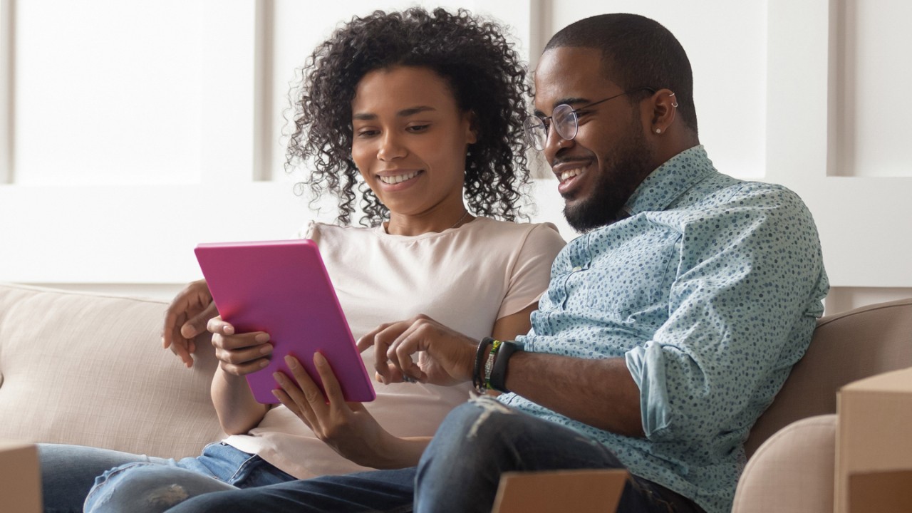 Couple on tablet