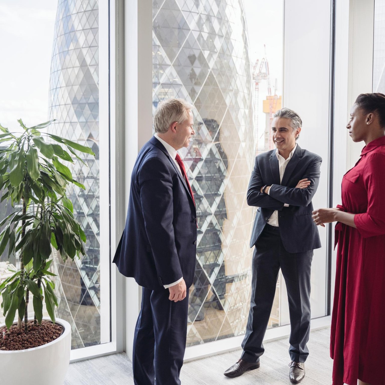 team of executives relaxing after their meeting