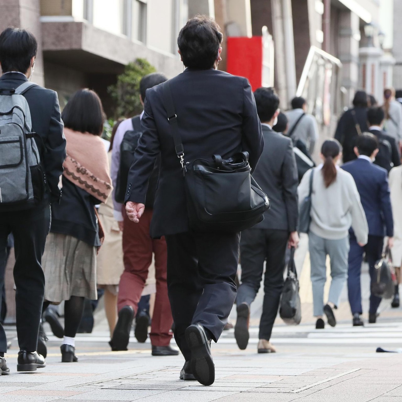 Crowd of office people