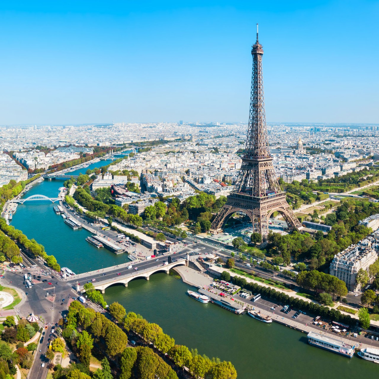 Eiffel Tower aerial view, Paris