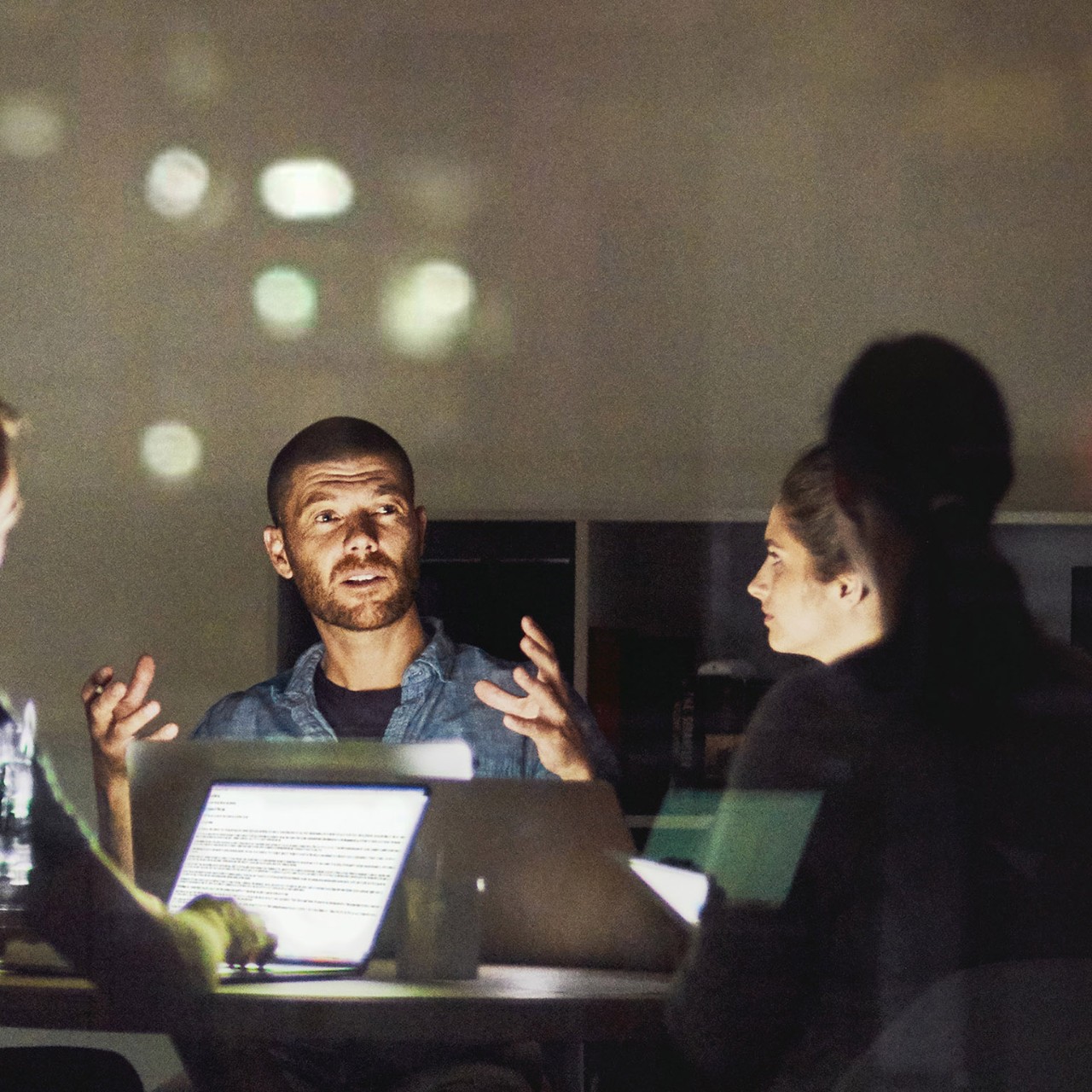 Shot of creative employees working late in the office