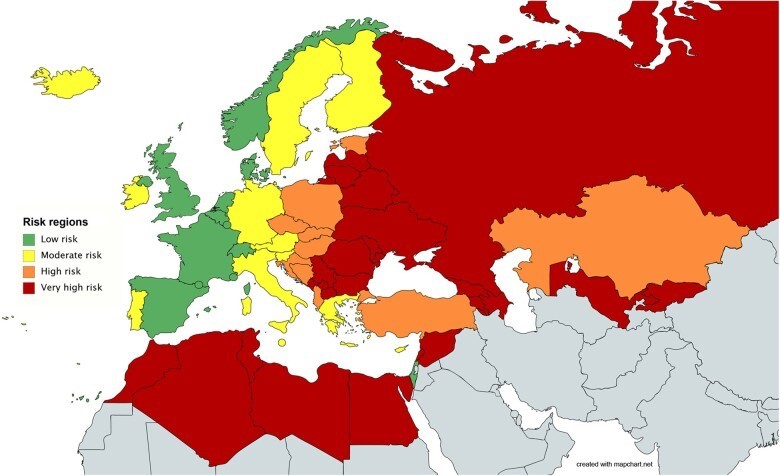 carte europe risques cardio infographic