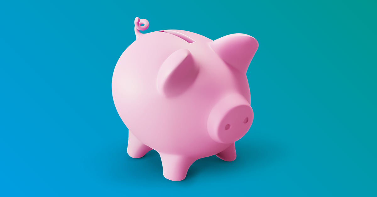 Piggy bank-turquoise gradient