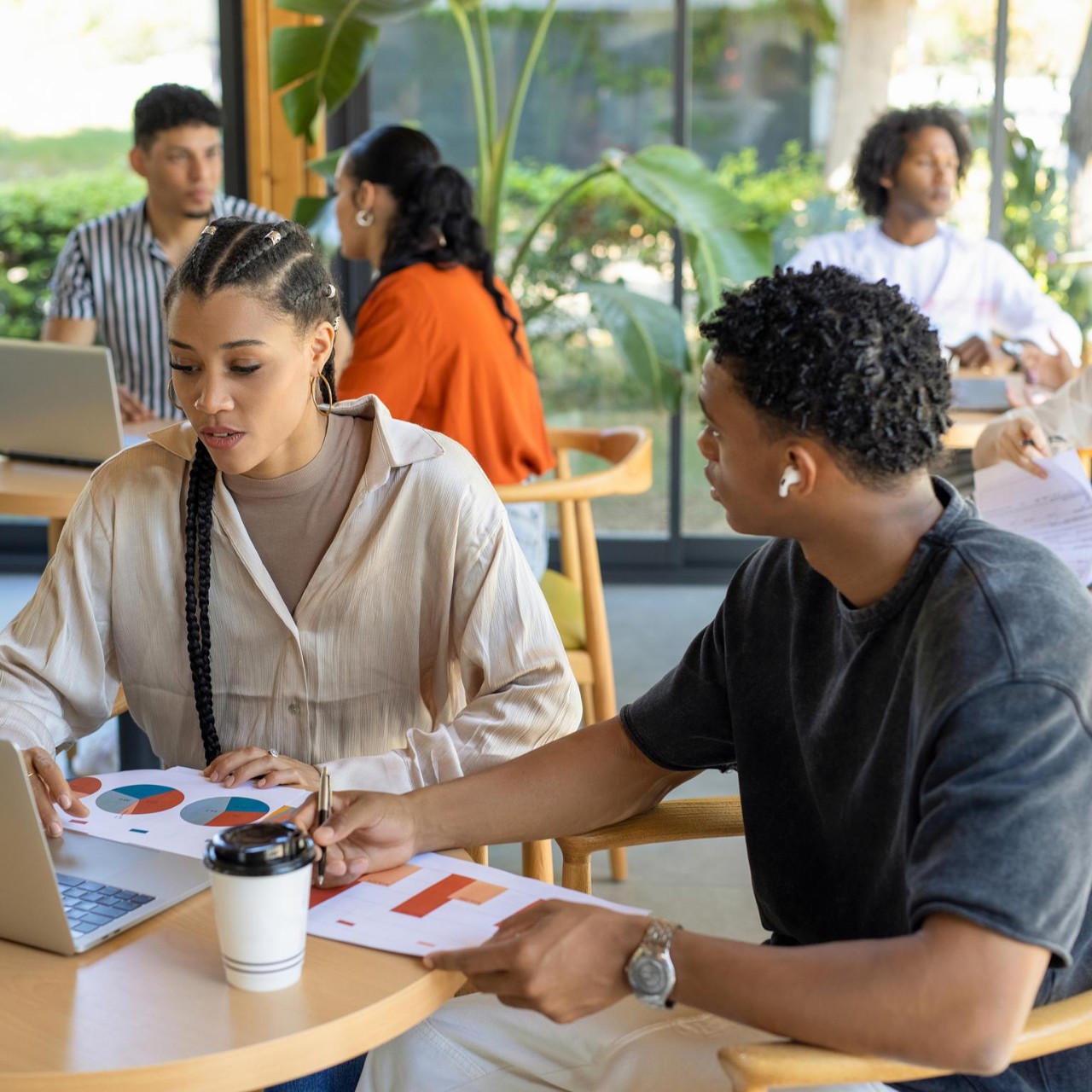 financial district with skyscrapers