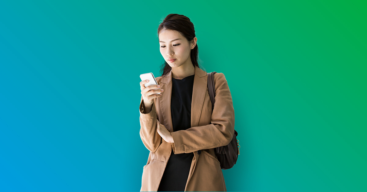 Woman looking at her phone