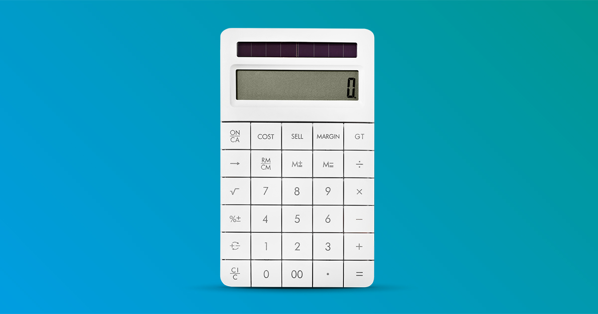 Calculator on a blue background