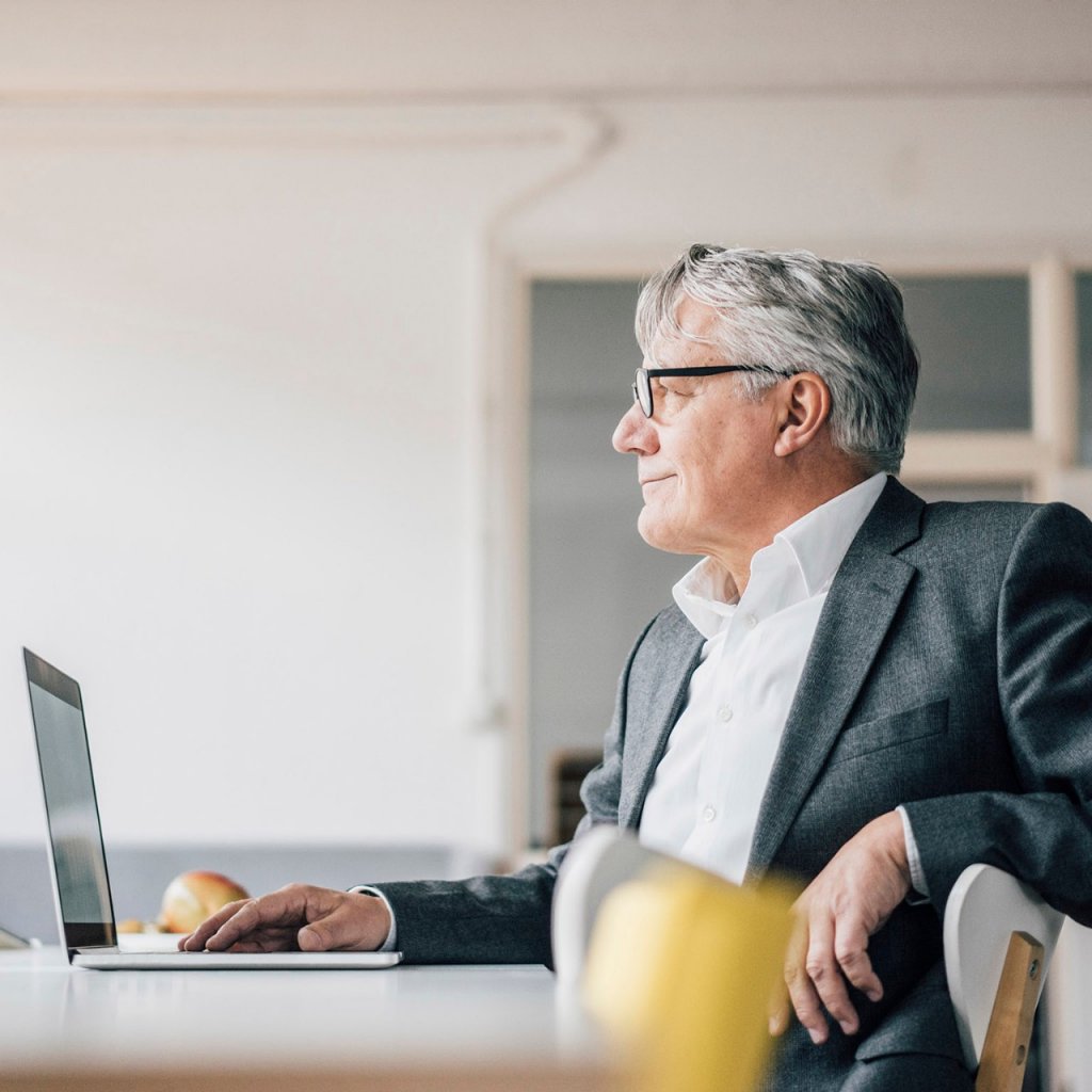 senior leader working at home