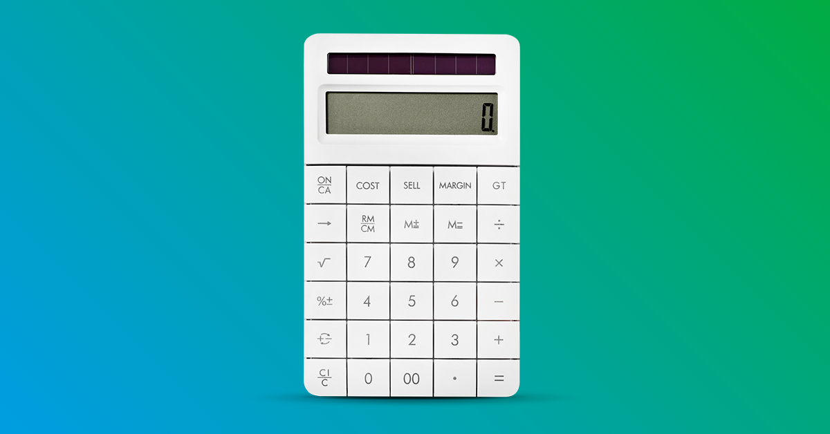Calculator - blue to green gradient