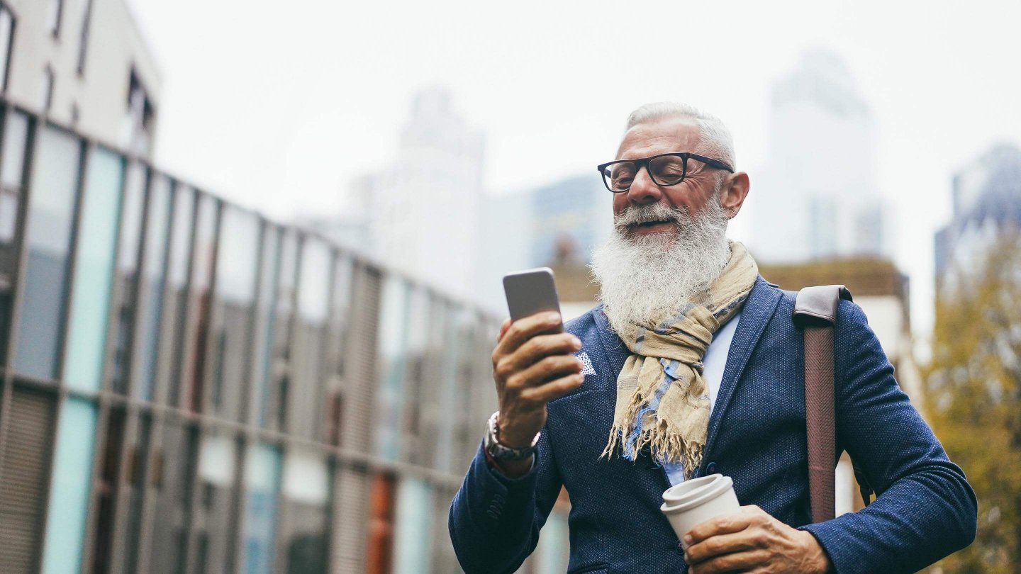  Man looking at phone