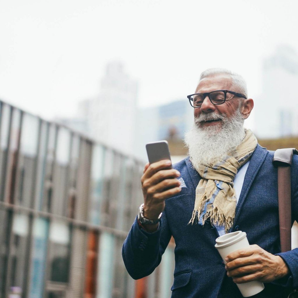 Man looking at phone