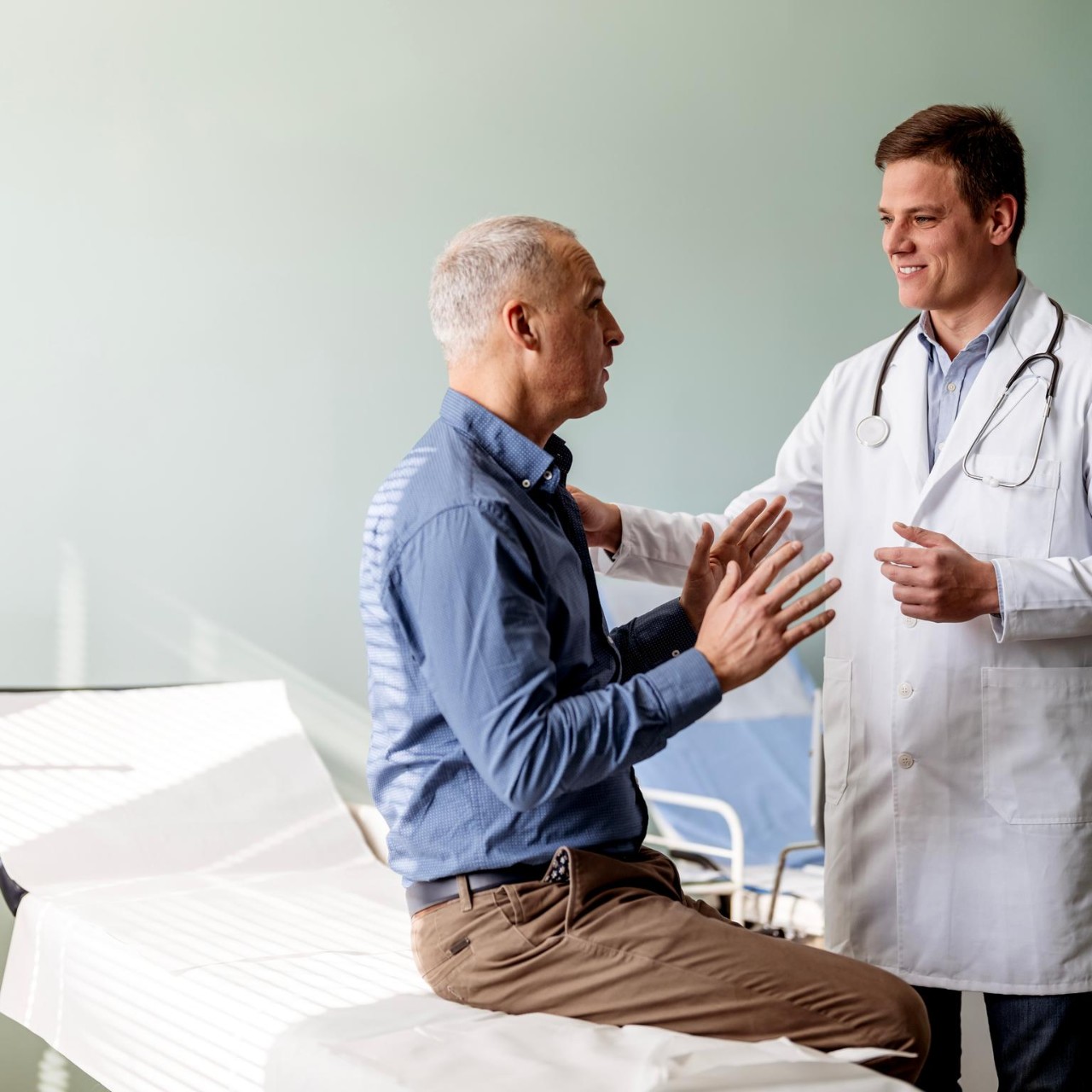 man visiting doctor