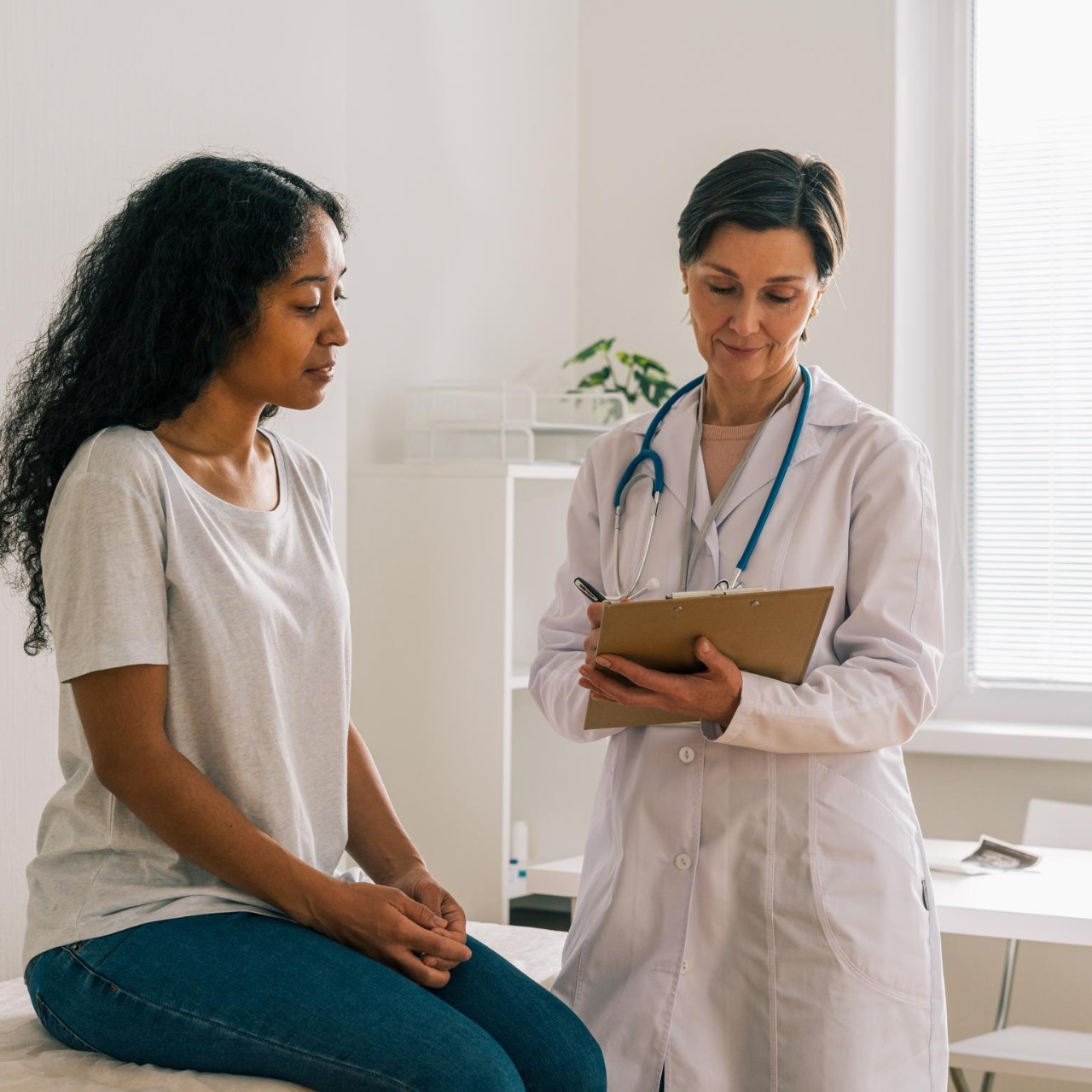 Woman visiting doctor