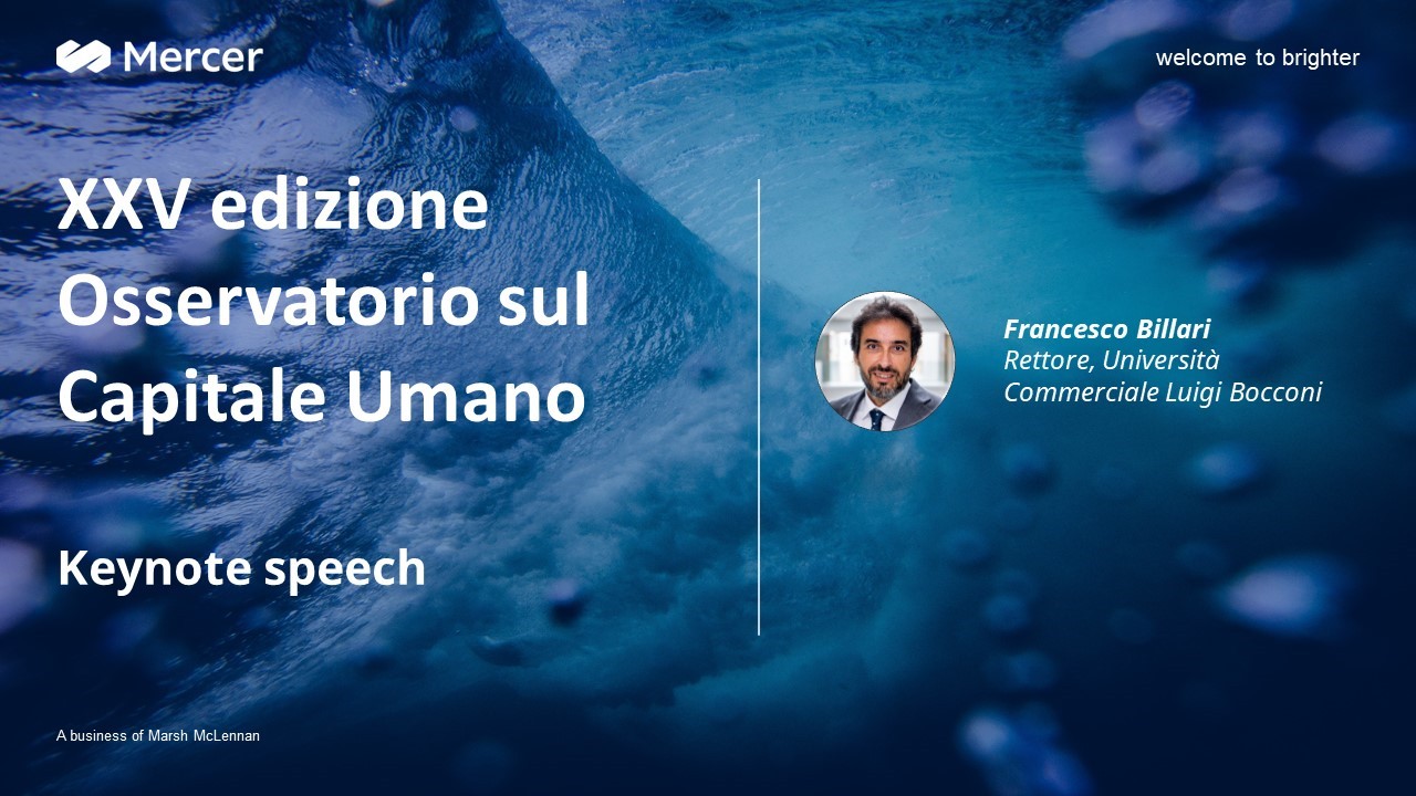 Keynote speech: Il futuro del Capitale Umano con le lenti della demografia