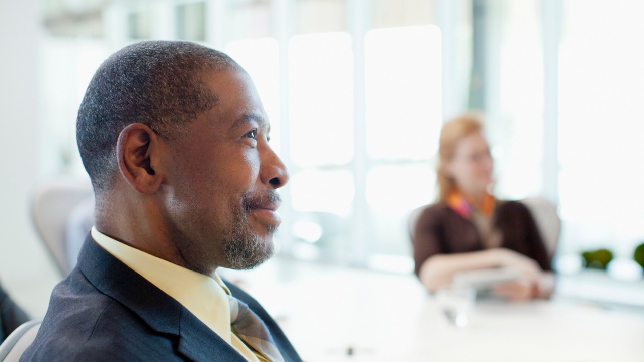 Businessman at meeting
